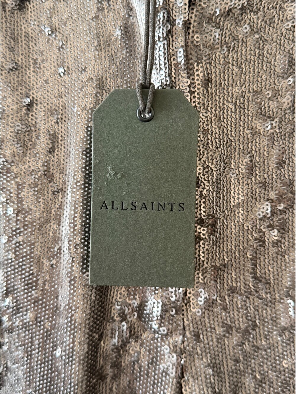 AllSaints Leigh Sequin Trousers Silver Sequin Straight Leg Pants 6 BNWT NEW - Picture 12 of 12